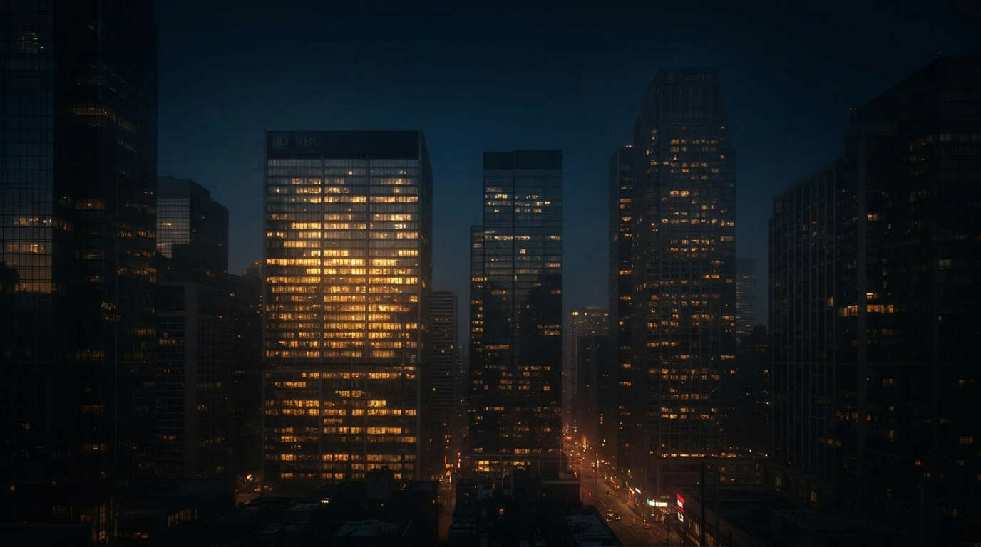 Toronto Financial District at blue hour